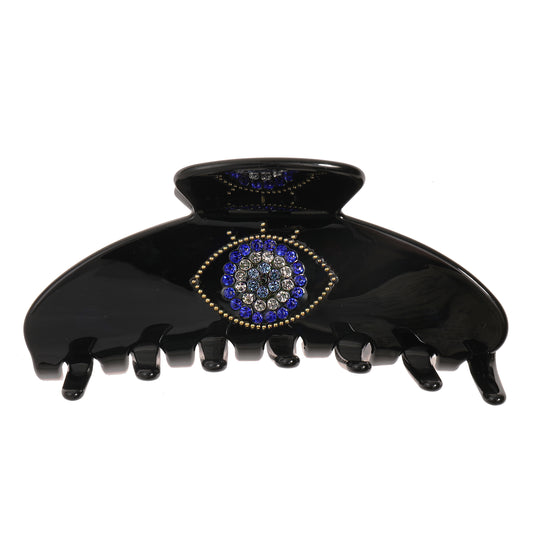 Evil Eye Nazar power clip in Noir