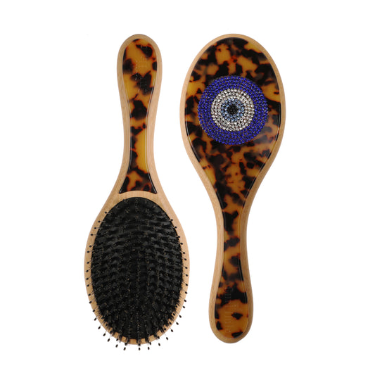 Eye of Protection Mixed Boar Bristle Brush in Tortoise Shell