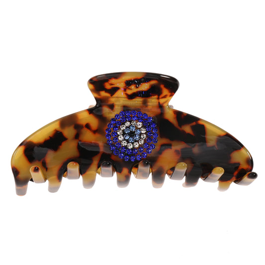 Evil Eye Halo Protection Claw Clip in Tortoise Shell