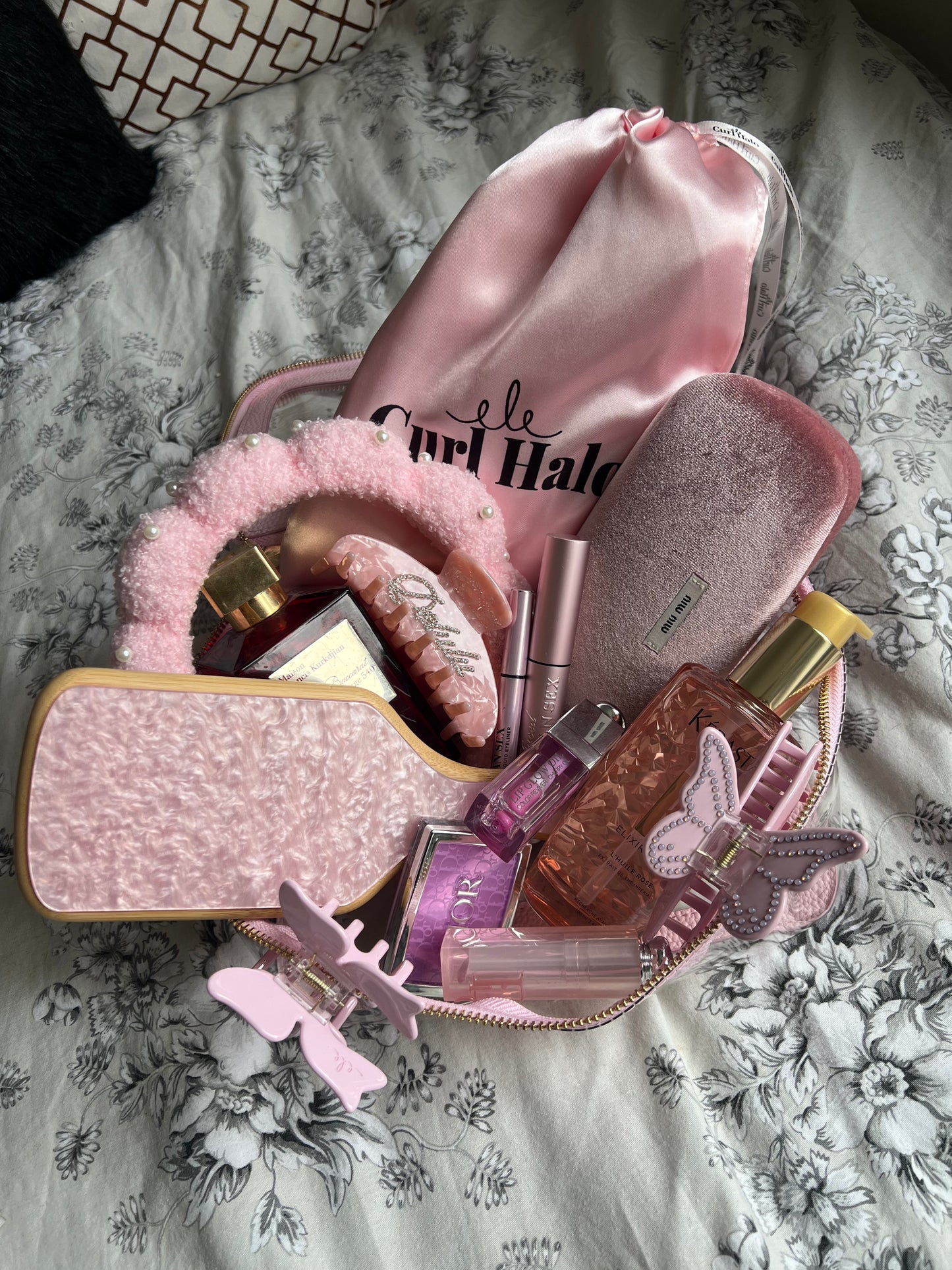 Bamboo Paddle Hair Brush | Pink Marble Brush
