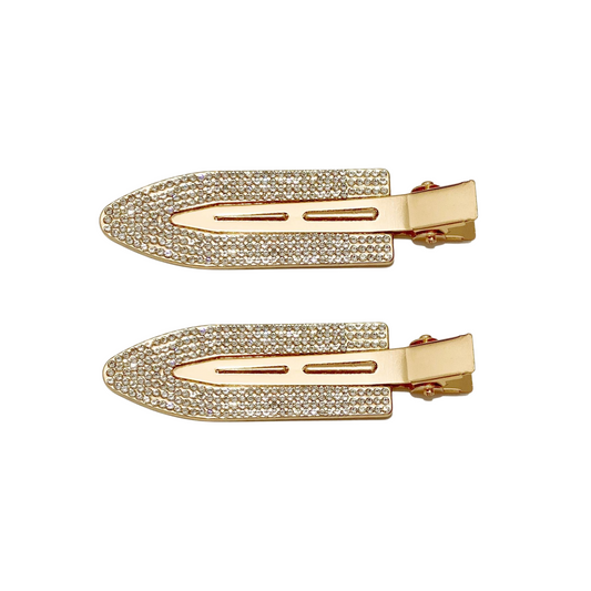 Curl Halo Rhinestone Creaseless Clips | No Crease No Slip Just Diamonds (Set of Two)