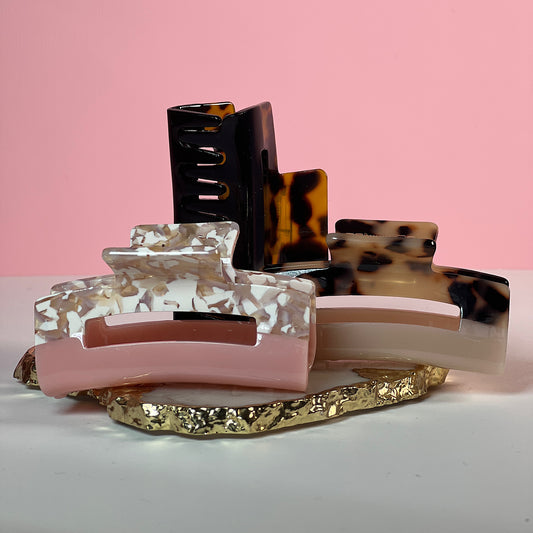 Curl Halo | Small Two Toned Claw Clips