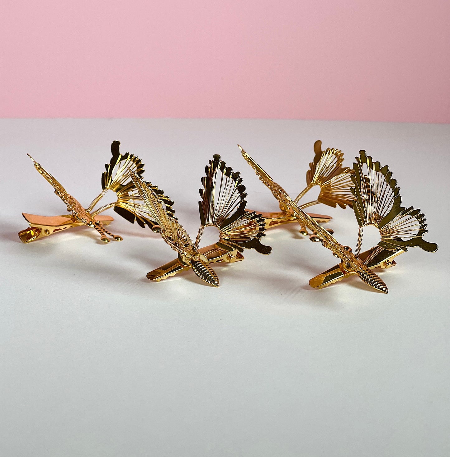 Gold Butterfly Alligator Clips With Moving Wings | 90s Hair accessories
