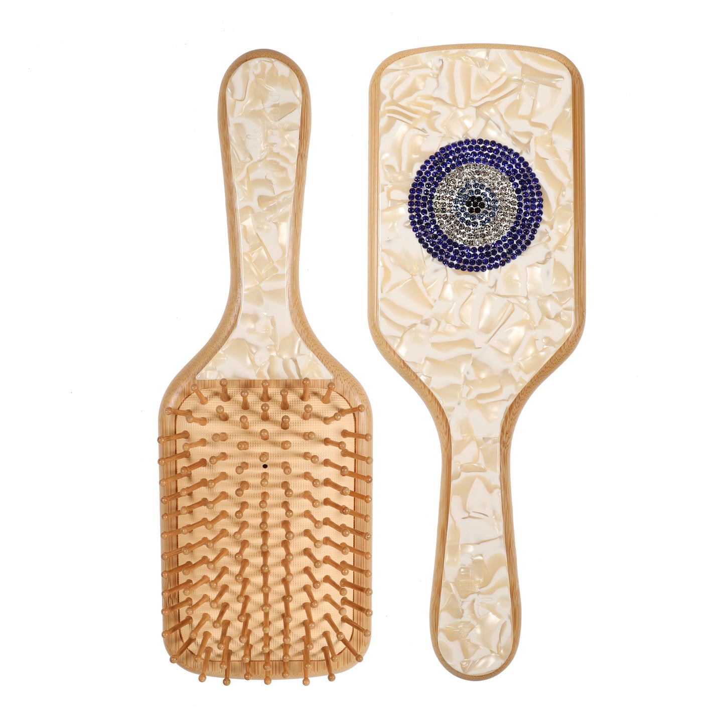 Eye of Protection Paddle Bamboo Brush in Ivory