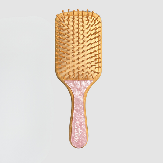 Bamboo Paddle Hair Brush | Pink Marble Brush