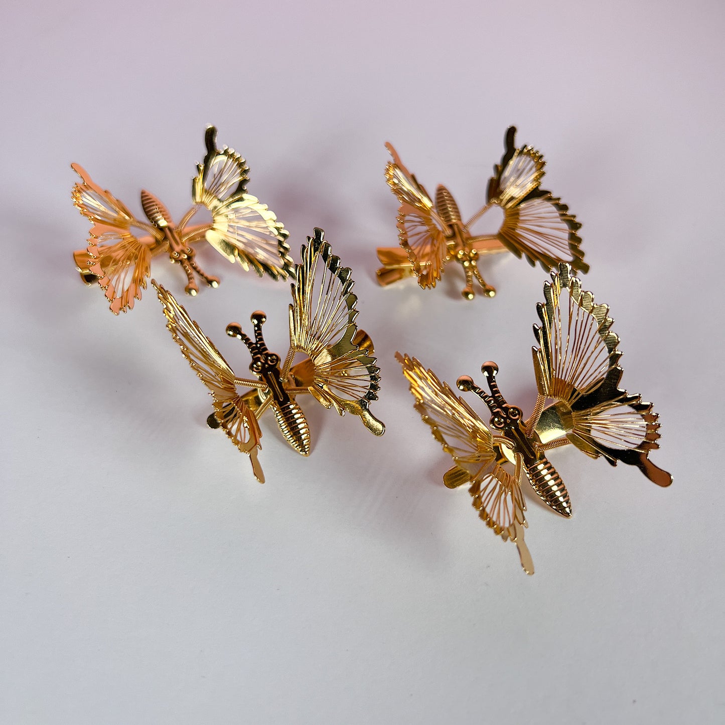 Gold Butterfly Alligator Clips With Moving Wings | 90s Hair accessories